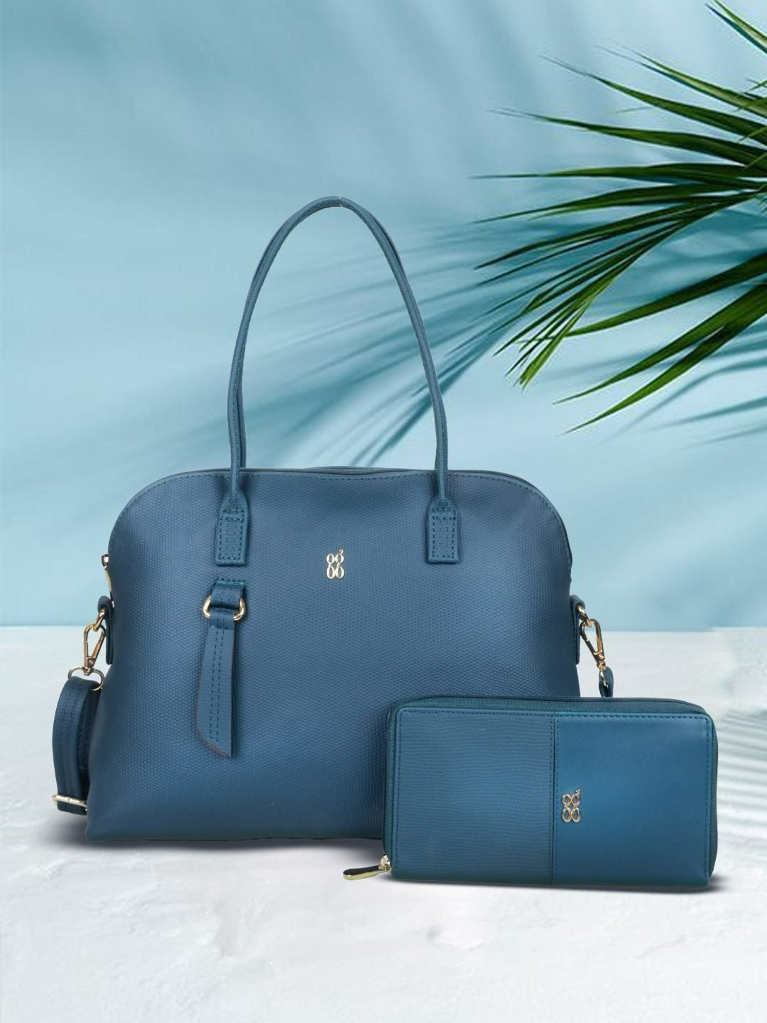 Baggit Green Textured Handbag