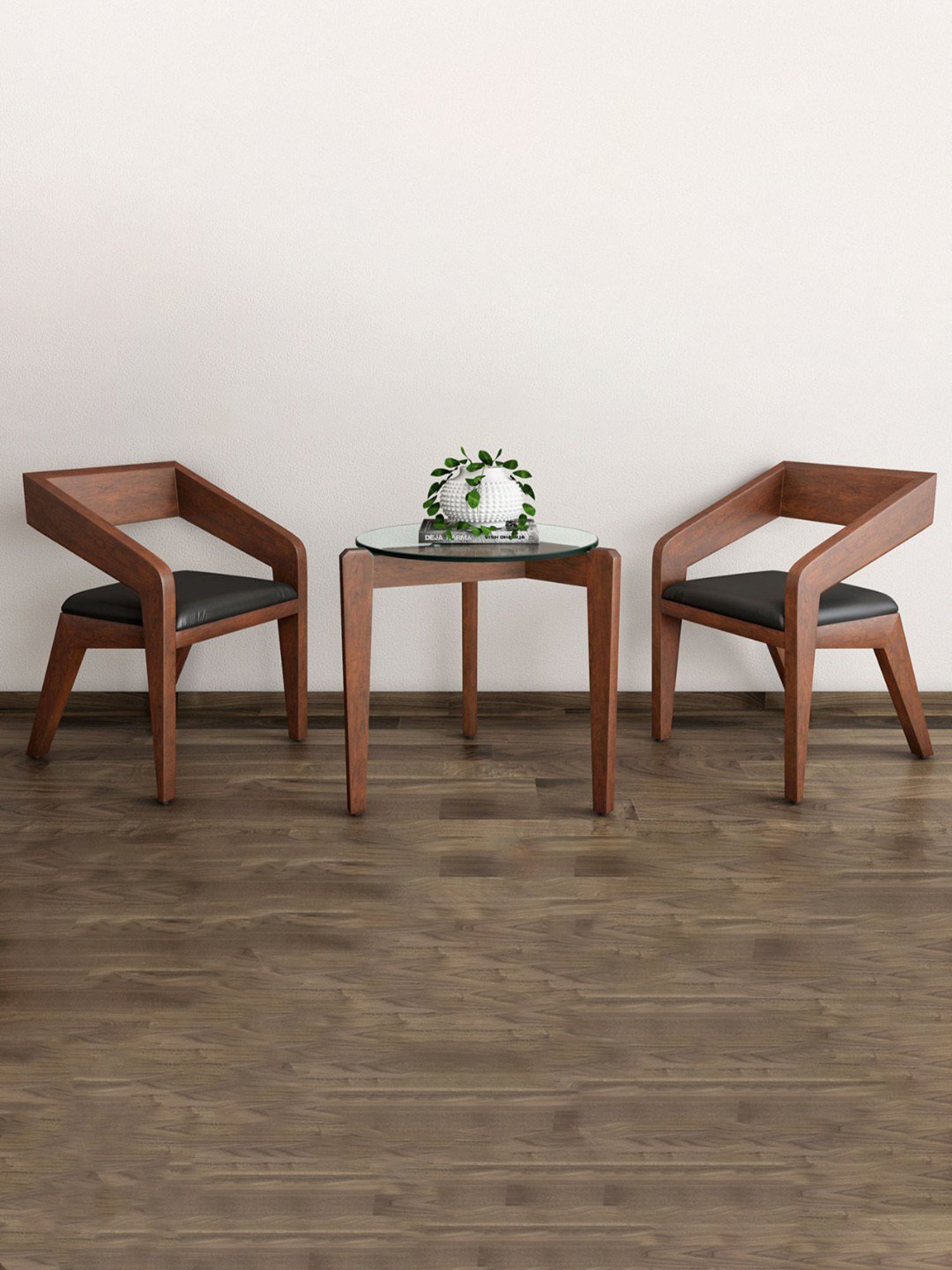 Durian Brenton Contemporary Brown Solid Wood Coffee Table Set Walnut Finish