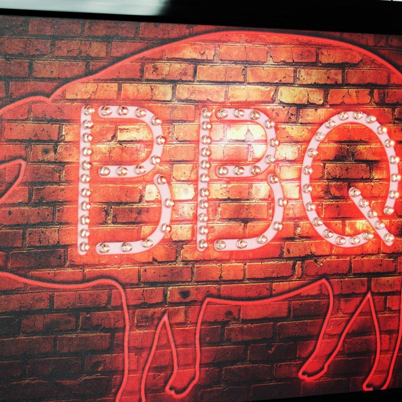 BBQ Pig Framed LED Sign Black - Crystal Art Gallery