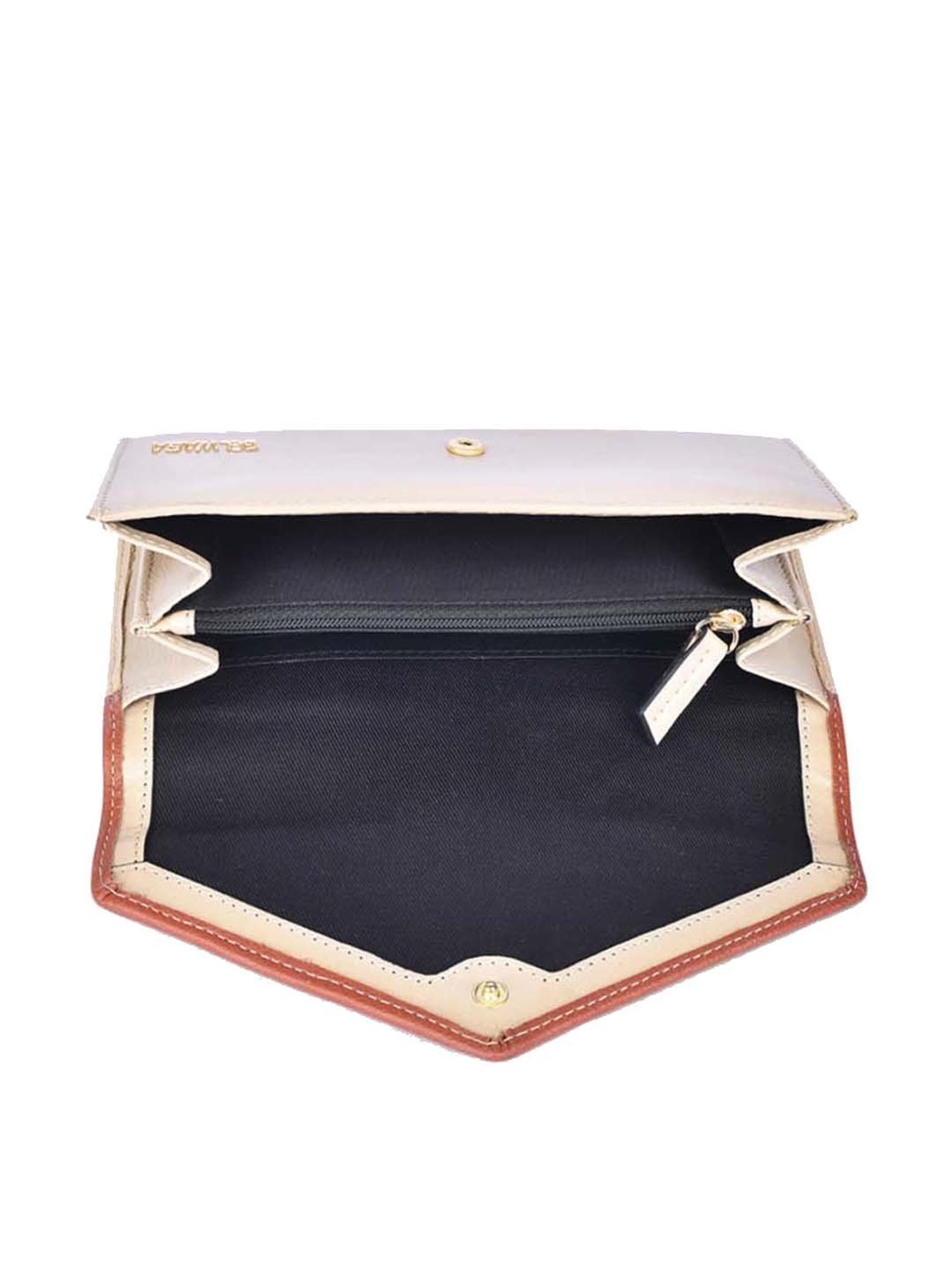BELWABA Beige & Tan Color Block Wallet for Women