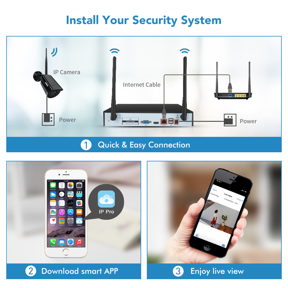 TMEZON Audio 2MP Wireless Security Camera System, 8CH Indoor Outdoor Video Surveillance NVR Systems with 2TB Hard Drive, 8Pcs 1080P Home WiFi IP Cameras, P2P, Waterproof, Night Vision, Remote Access