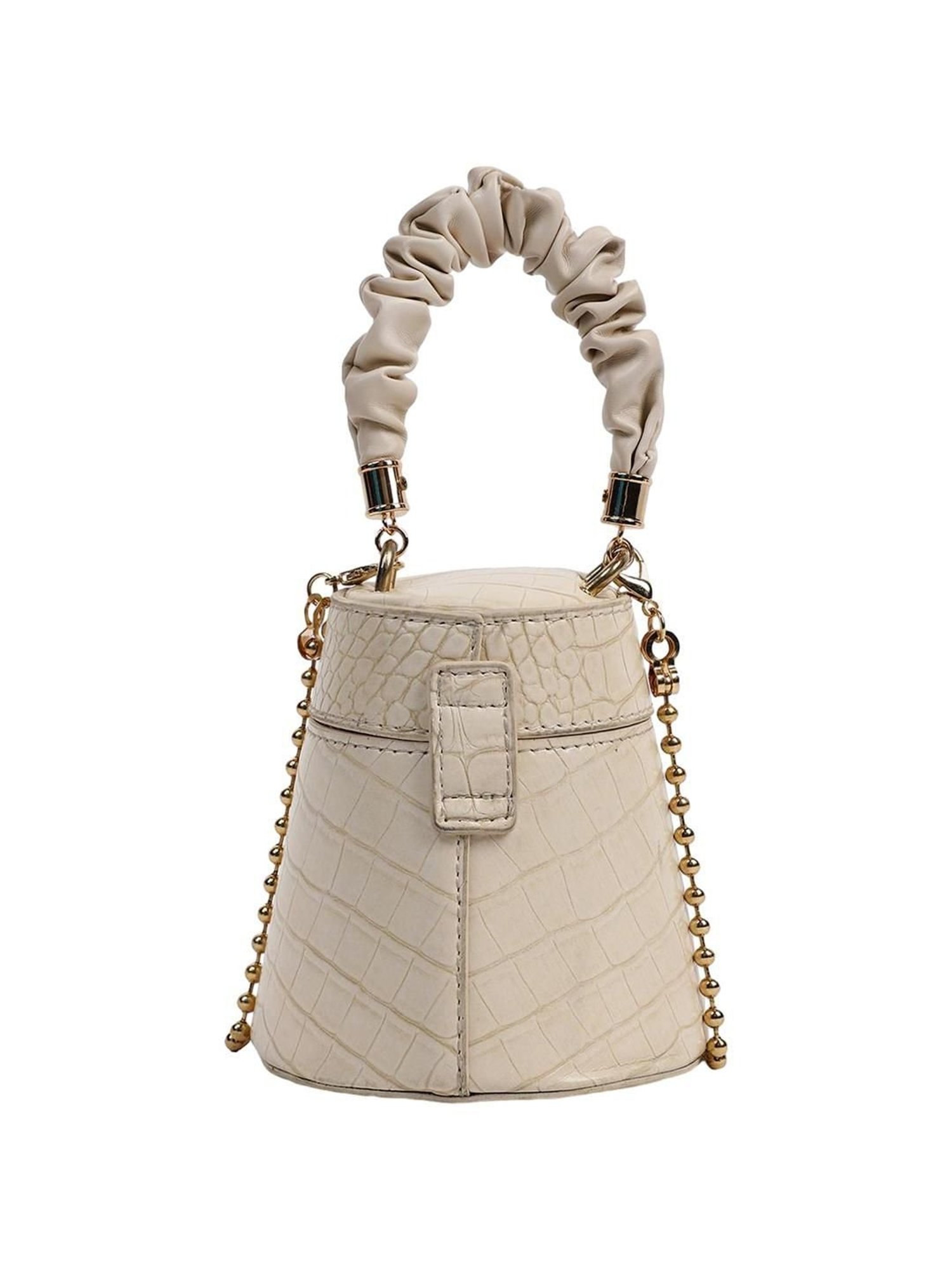 HauteSauce White Textured Small Handbag