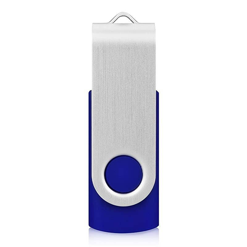 10 Pack 16GB Bulk USB 20 Flash Drive Thumb Drive Jump Drive Fold Storage Swivel Memory Stick with Key Ring Design Portable Pen Drive Blue