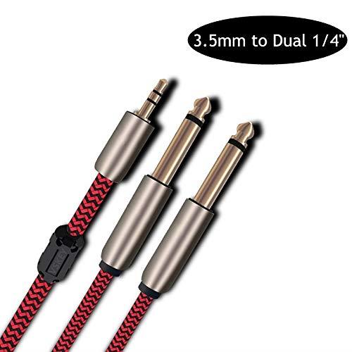 [3m 10feet] Stereo Audio 3.5mm to Dual 1/4'' Mono 6.35mm Male Plug Audio Cable for iPhone, iPod, Computer,Laptop Mixer Mixing Console Amplifier Wire Cords [Gold Plated Connector,OFC Copper Wire]