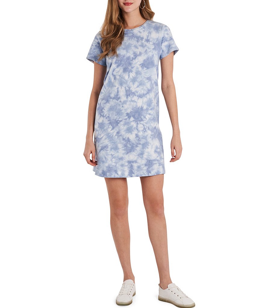 Vince Camuto Short Sleeve Tie Dye Knit Terry T-Shirt Dress