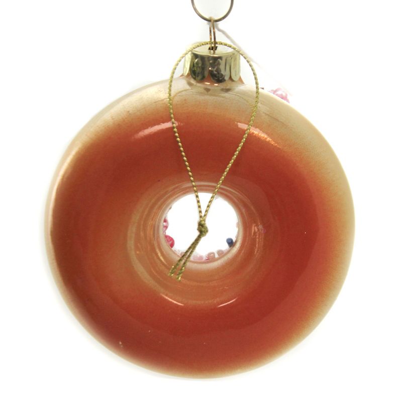 Holiday Ornaments 4.0" Frosted Donut With Sprinkles Breakfast Treat  -  Tree Ornaments
