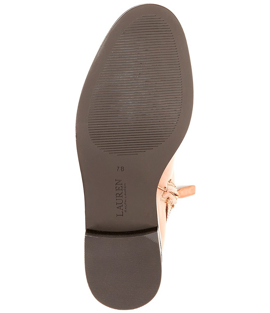 Lauren Ralph Lauren Bonne Logo Detail Leather Ankle Booties