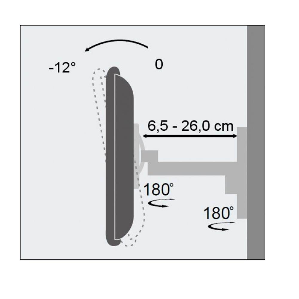 1-Arm Tilt/Swivel TV Wall Mount- 19-37in