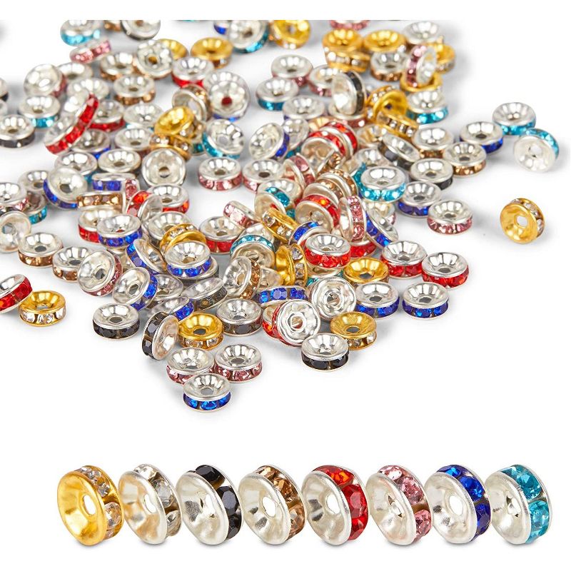 Bright Creations 300 Pieces Bright Creations Rondelle Spacer Beads for Jewelry Making (8 Colors, 0.29 in)