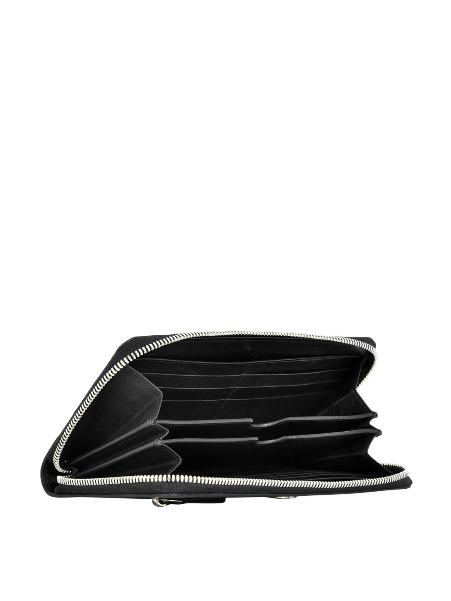 Eske Eloise Black Solid Zip Around Wallet for Women