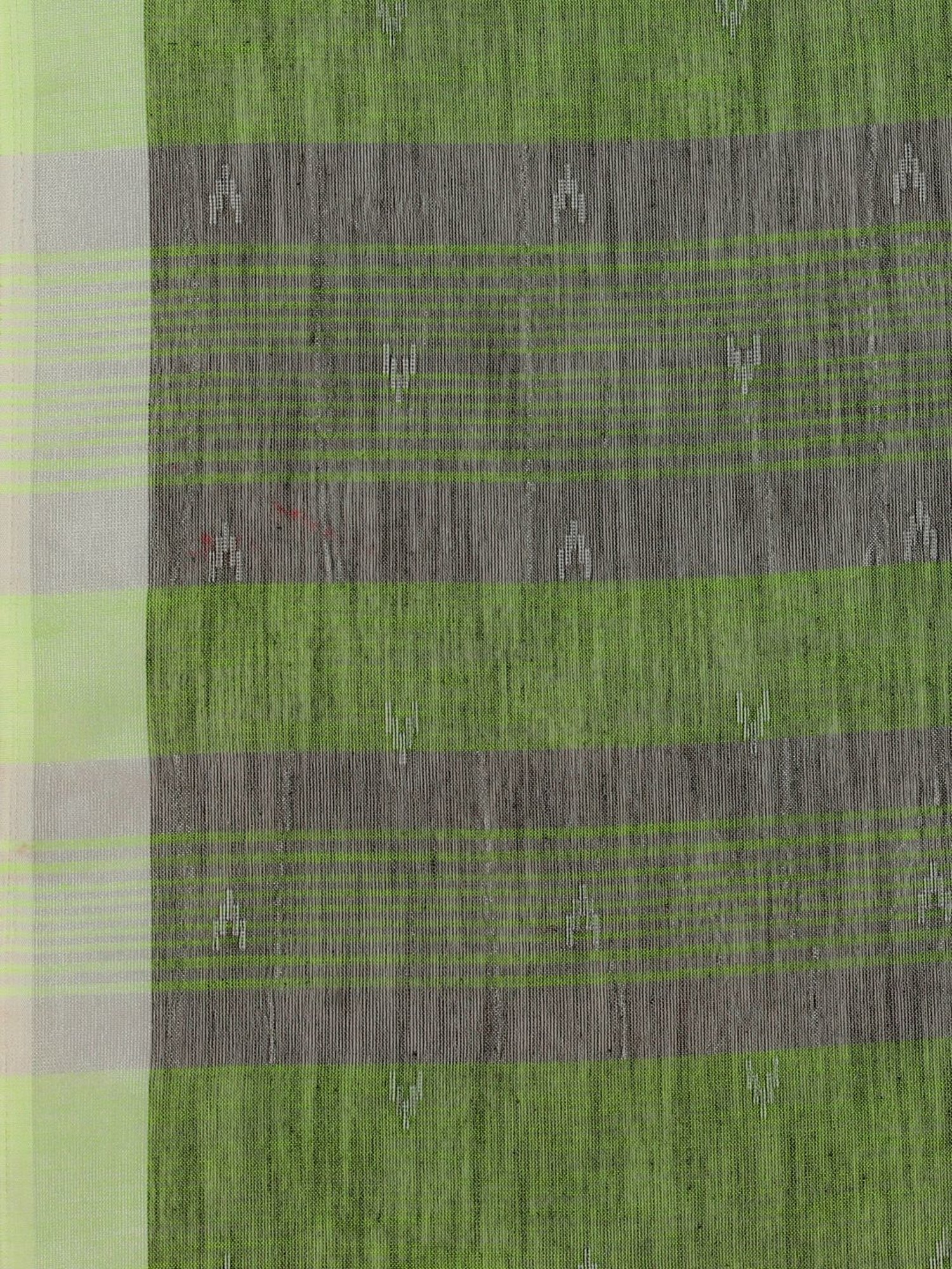 Elora Green Linen Woven Saree With Unstitched Blouse