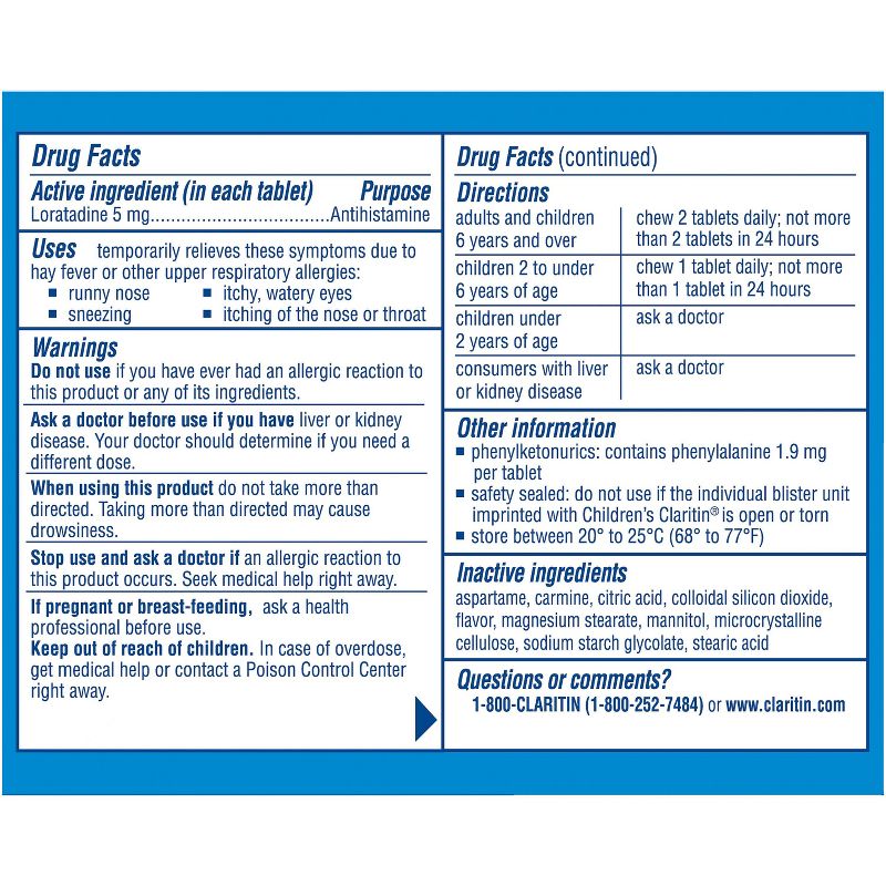 Children's Claritin 24 Hour Allergy Relief Chewable Tablets - Bubble Gum - Loratadine - 30ct