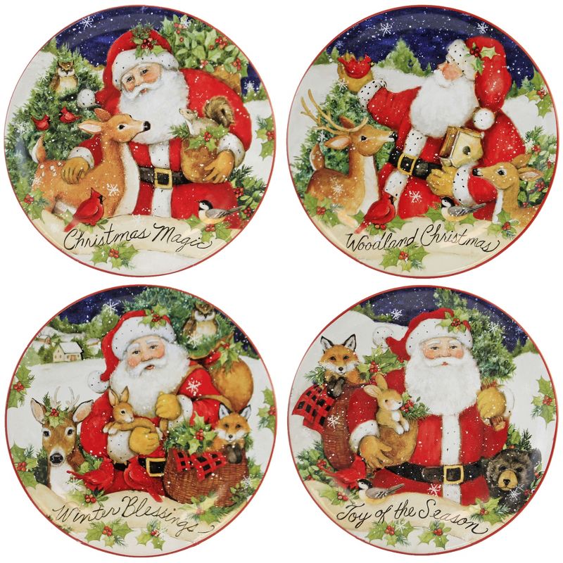 Tabletop 9.0" Magic Christmas Santa Dessert Plates Holiday Certified International  -  Dining Plates