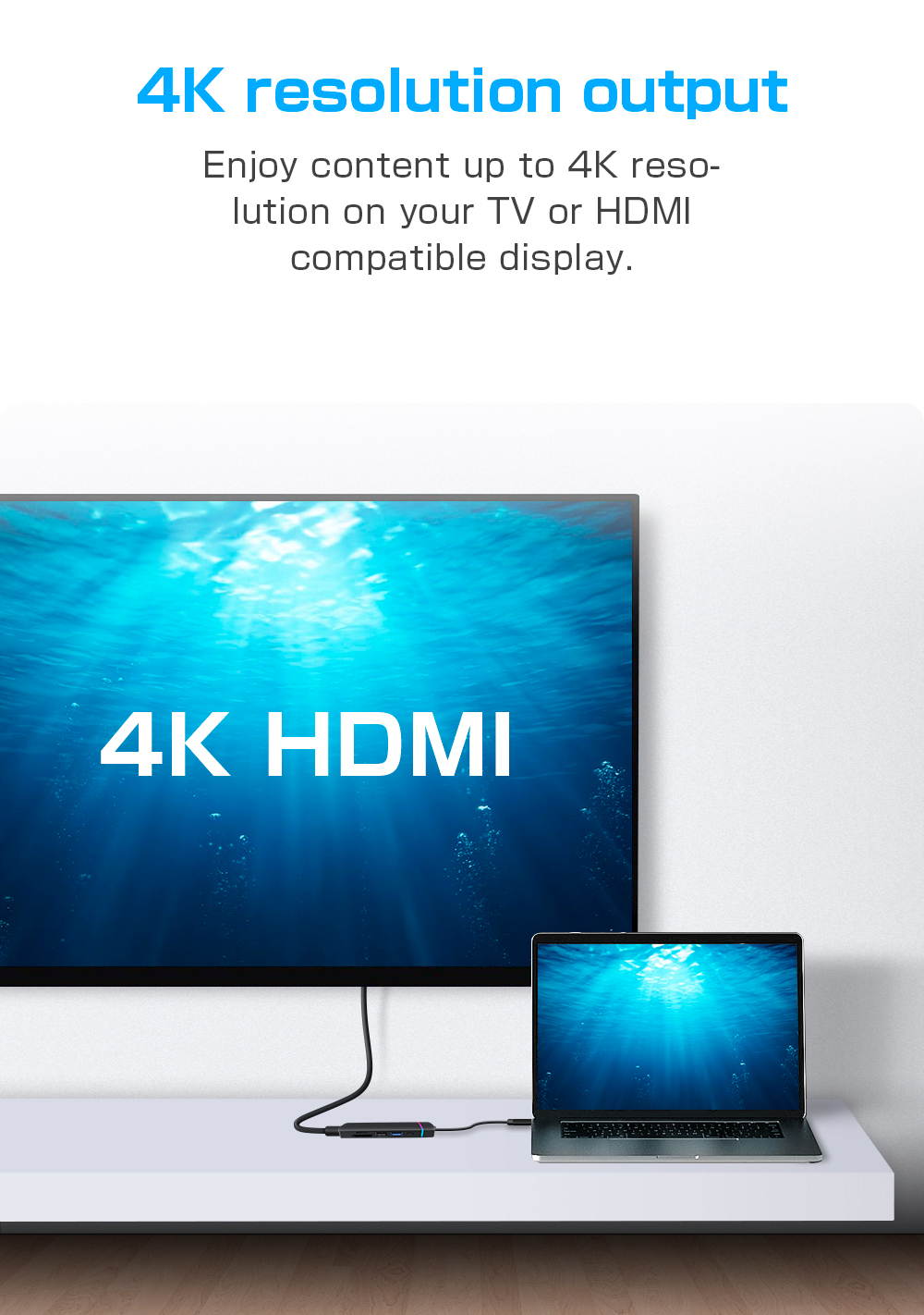 USB C Hub 6 in 1 Type-C Adapter Multiport (USB 3.0 + SD/TF Card Reader+4K HDMI+Type-C Port) Compatible for MacBook Pro/iPad Pro/HW MateBook/Chromebook and Other Type C Devices