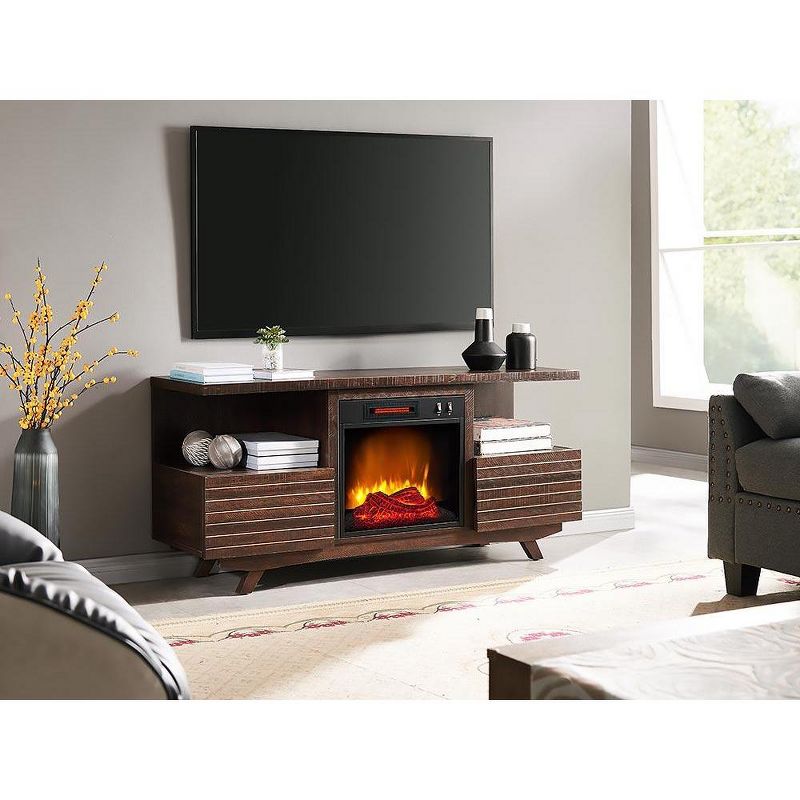 HearthPro SoHo Electric Fireplace TV Stand in Mahogany - SP6555-OF