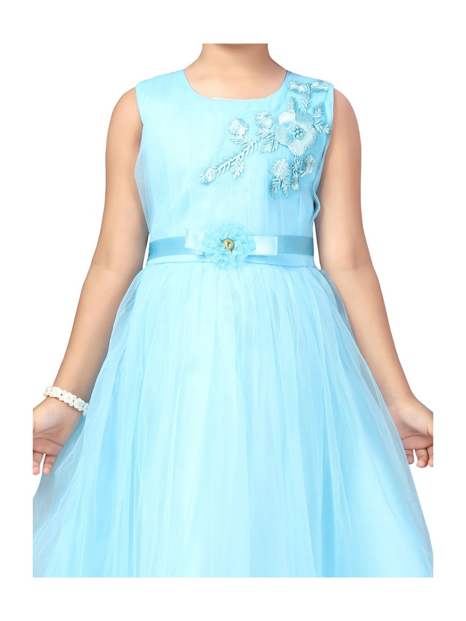 Aarika Kids Blue Embroidered Gown
