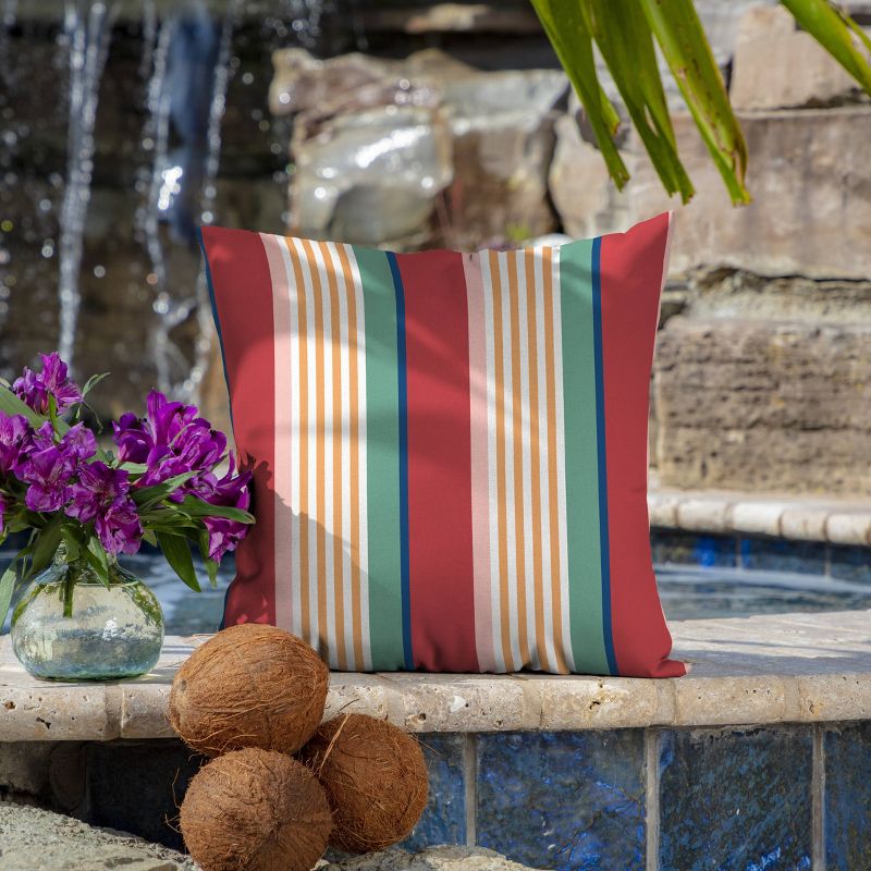 2pk Keeley Stripe Outdoor Throw Pillows Red - Arden Selections