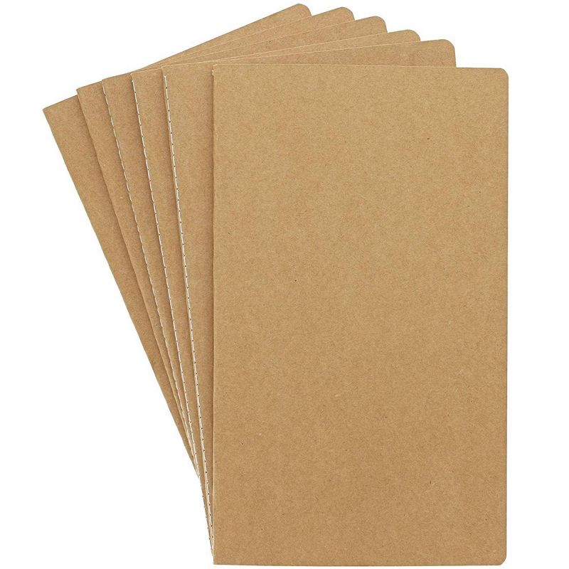 Paper Junkie 6-Pack Brown Kraft Lined Journal Notebook (9.75 x 5.75 in, 80 Pages)