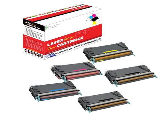 OWS&reg; Remanufacture (5PK) C736H1KG x2 + C736H1CG C736H1MG C736H1YG HY Laser Toner Cartridge for Lexmark Made in USA C736