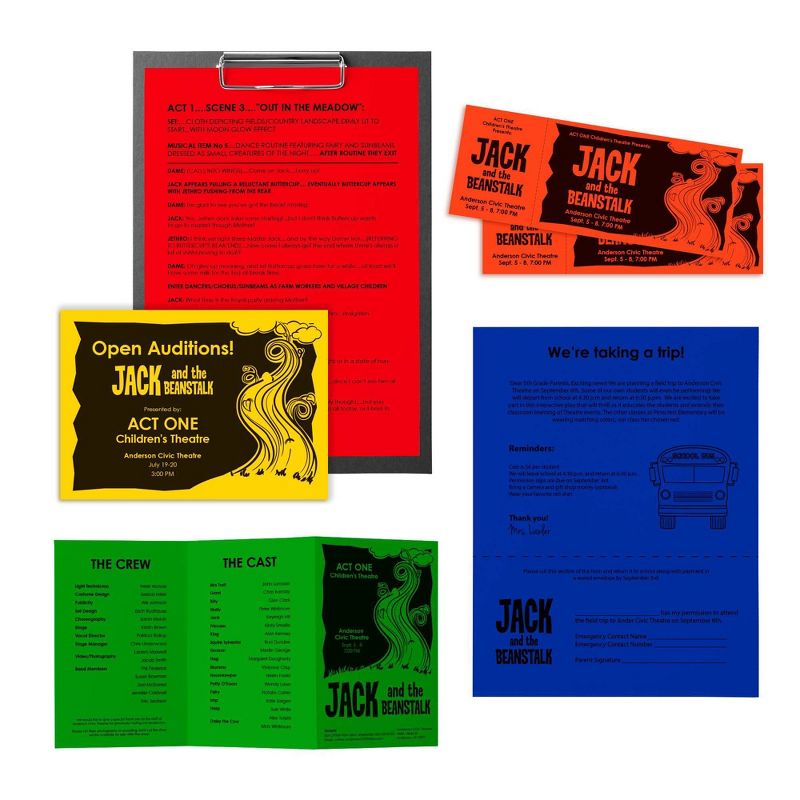 100 Sheet Astrobrights 5-Color Primary Colored Paper