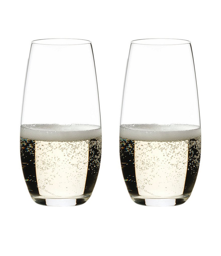 Riedel O Wine Tumbler Champagne Stemless Glasses, Set of 2