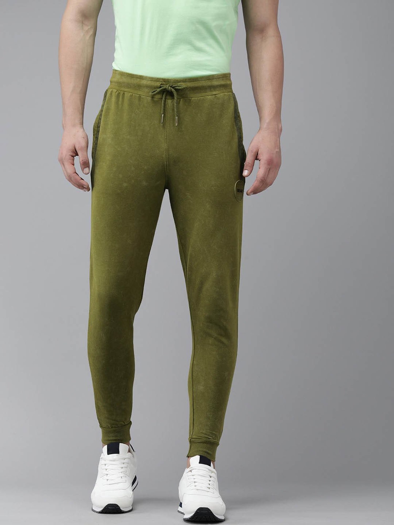 The Bear House Green Cotton Slim Fit Joggers