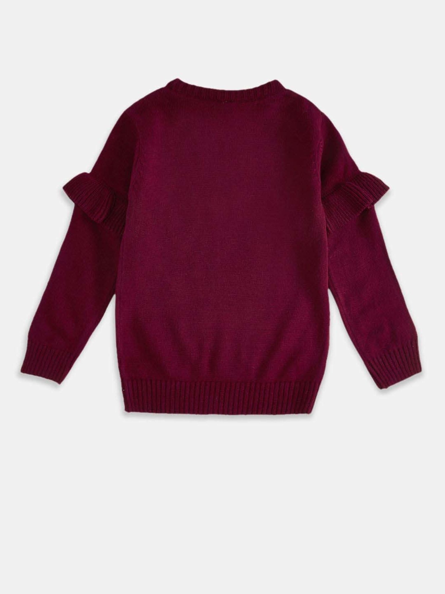 Elle Kids Black Solid Full Sleeves Sweater