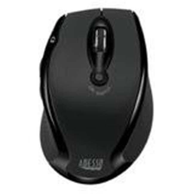Adesso iMouse M20B - Wireless Ergonomic Optical Mouse - Optical - Wireless - Radio Frequency - Black - USB - 1600 dpi - Scroll Wheel - Right-handed Only