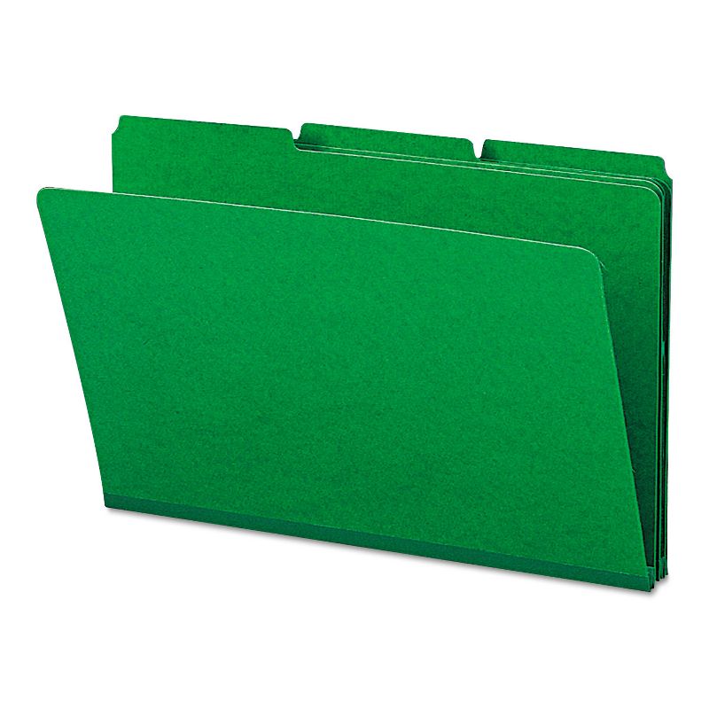 Smead Recycled Folder One Inch Expansion 1/3 Cut Top Tab Legal Green 25/Box 22546