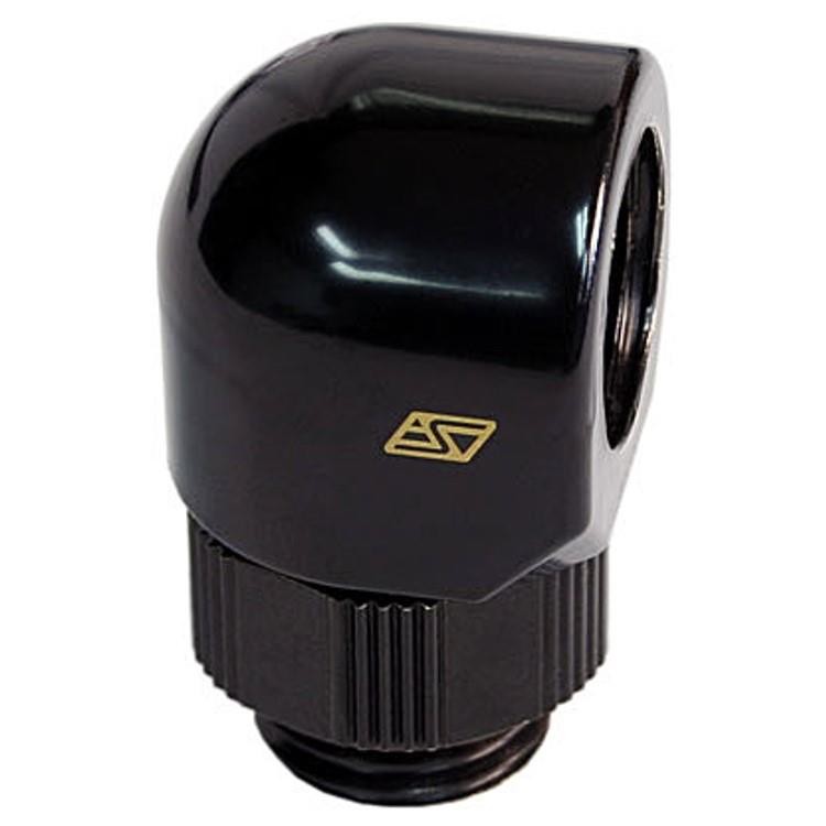 Swiftech 90D-SWV-G1-4-MFA-BK 90 Swivel Elbow Lok-Seal adapter
