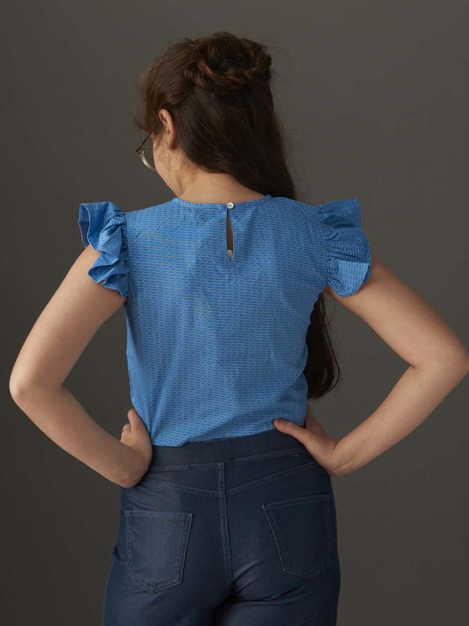 KidsDew Kids Blue Cotton Printed Top