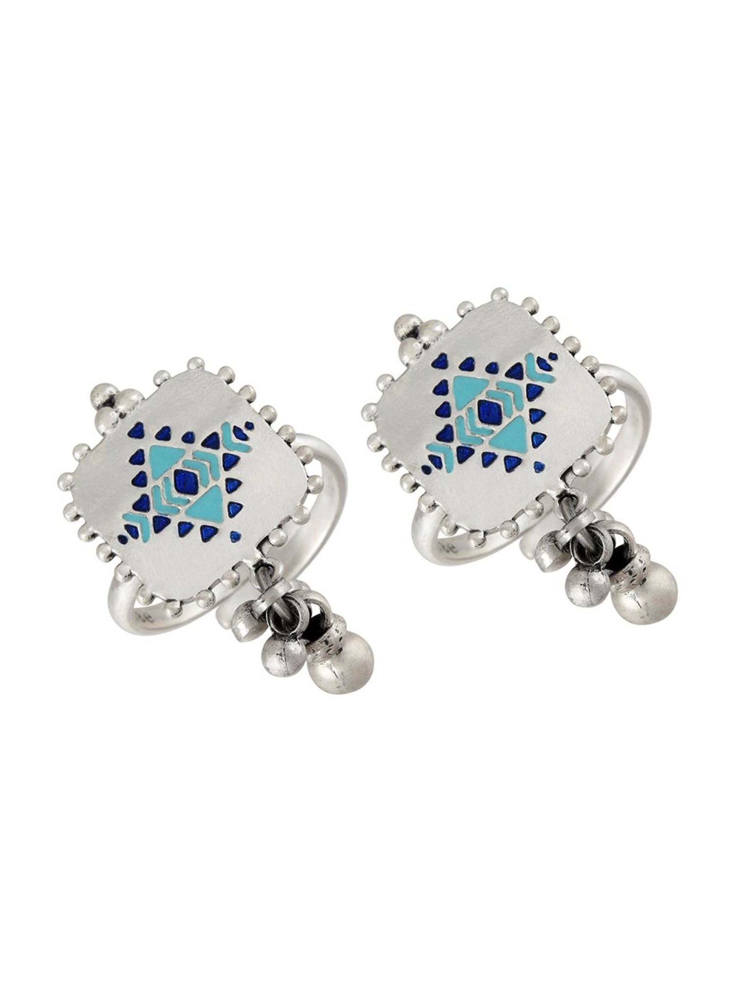 Tribe Amrapali 92.5 Sterling Silver Kilim Ghungroo Toe-Rings