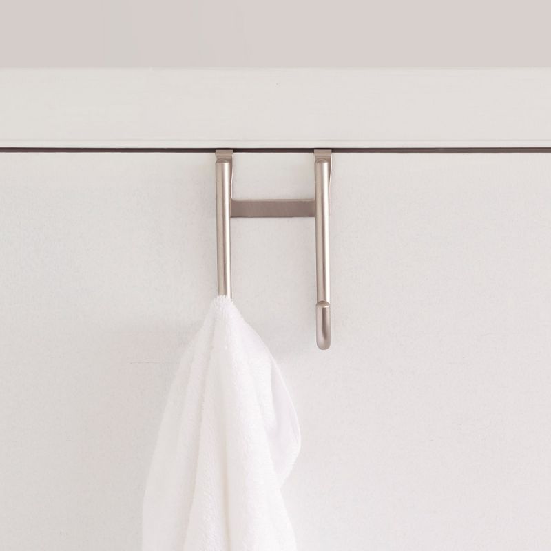 Home Basics Over the Door Metal Closet Rod, Silver