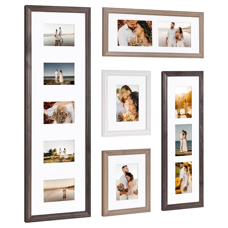 5pc Bordeaux Frame Photo Collage Farmhouse Finishes Box Set - Kate & Laurel All Things Decor