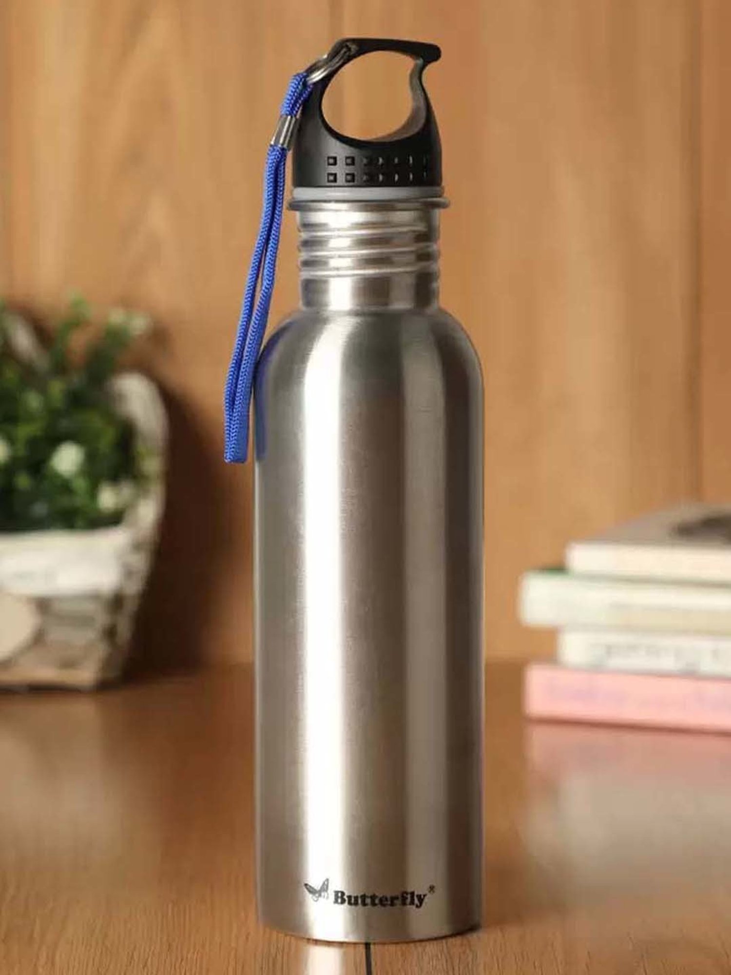 Butterfly Silver Stainless Steel Eco Water Bottles (0.75 L)