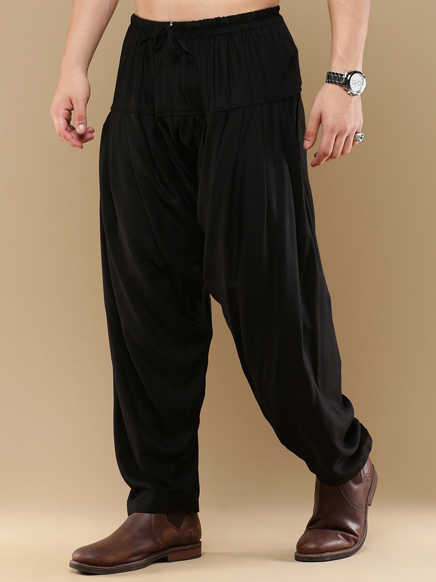 Sanwara Black Regular Fit Patiala Pants