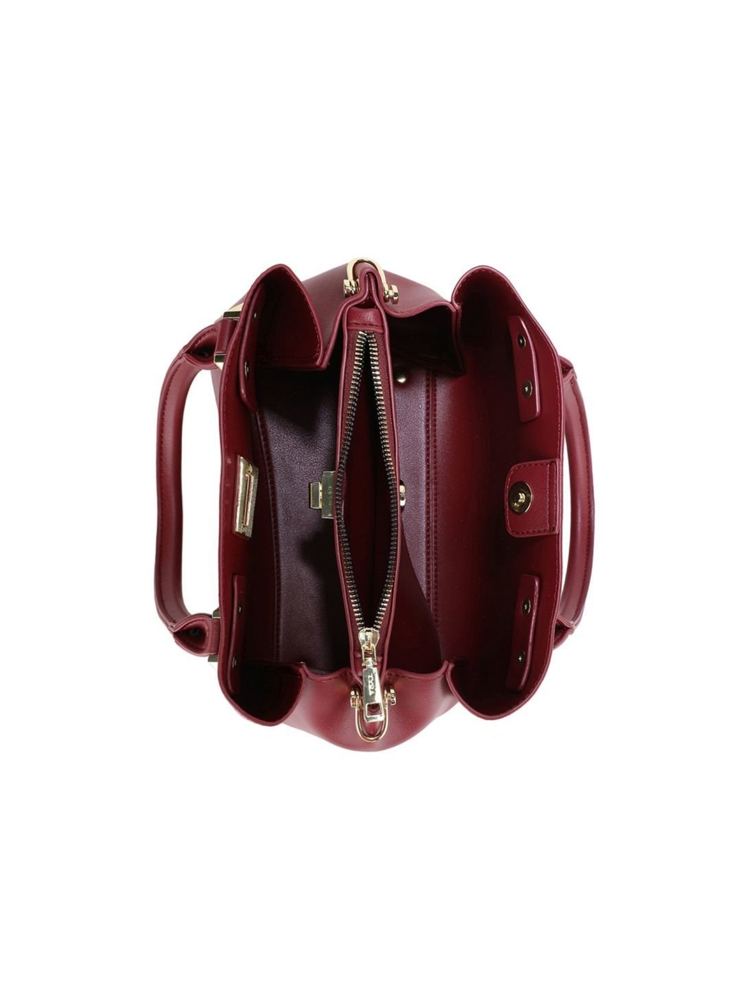 Tyra Olivia Wine Solid Faux Leather Handbag