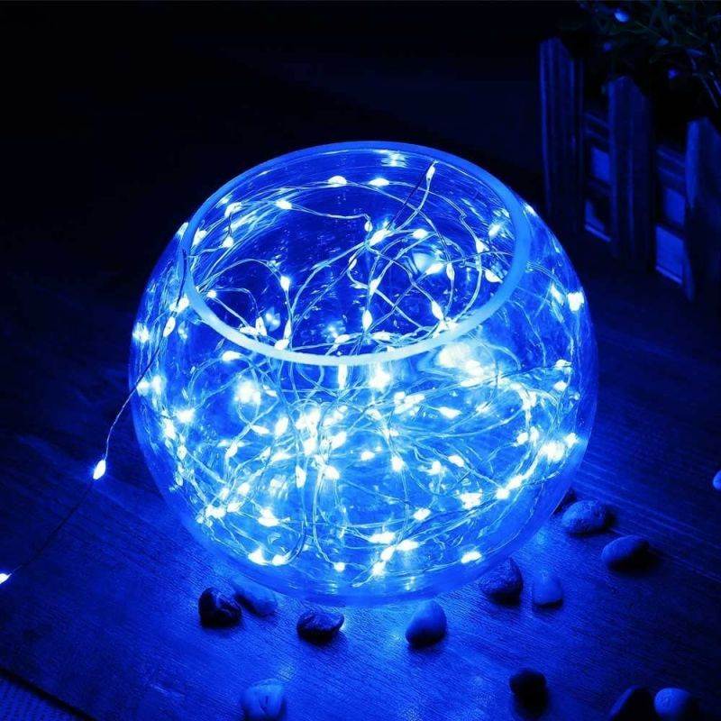 ER CHEN 33ft Led String Lights,100 Led Fairy Starry Lights on 10M Silver Coating Copper Wire String Lights for Christmas (Blue)
