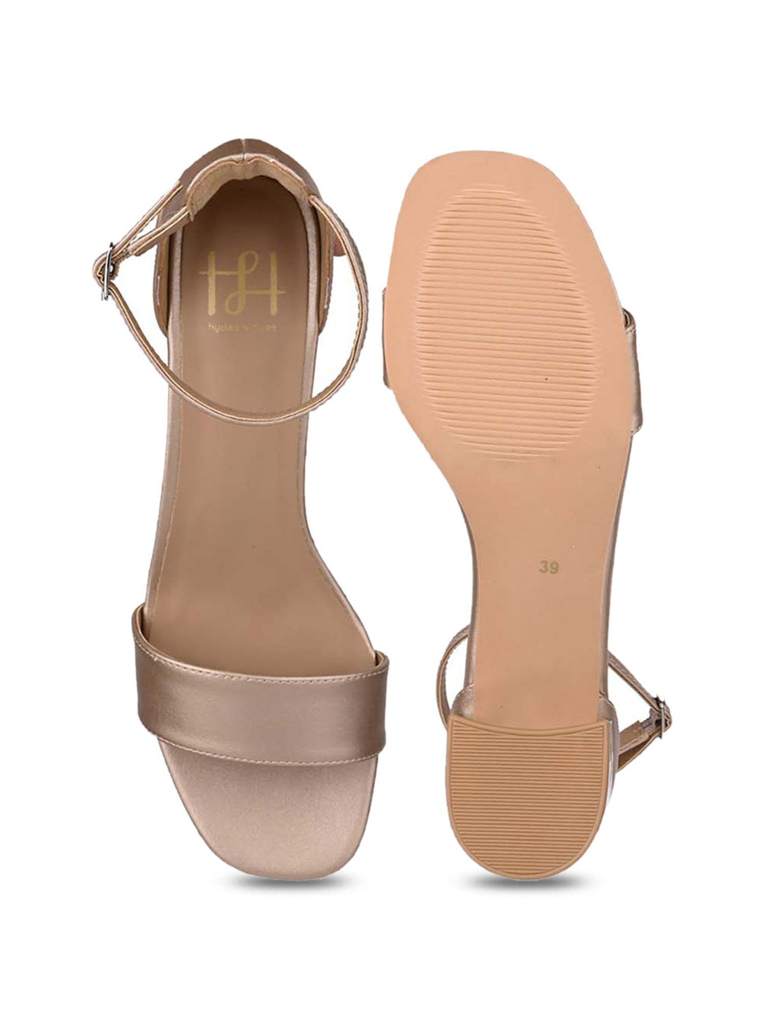 Hydes N Hues Women's Gold Ankle Strap Sandals