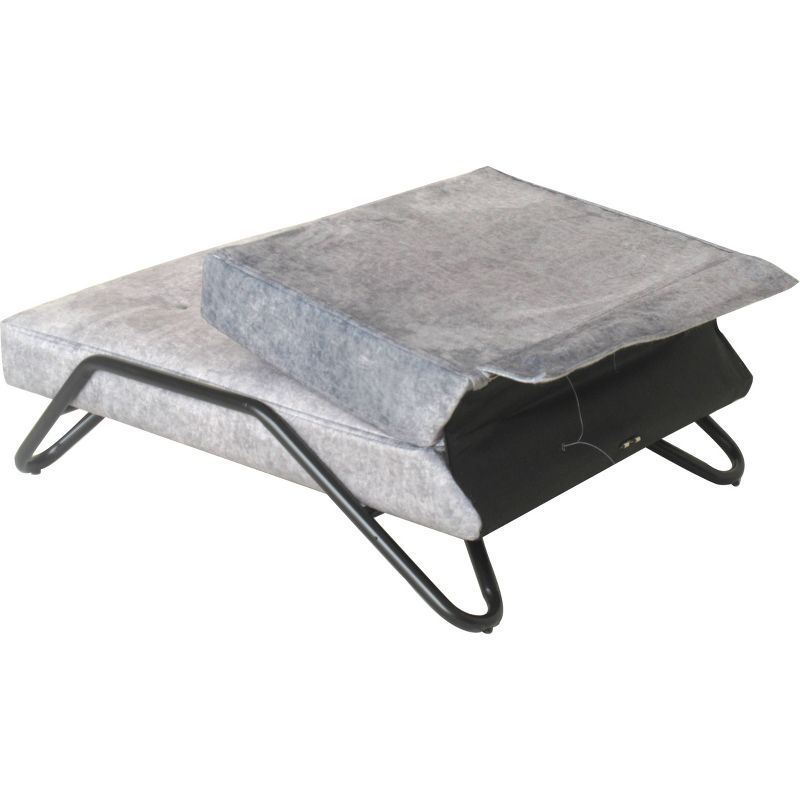 Fortas Mid-Century Modern Fabric Chaise Lounge Gray/Dark Walnut - Christopher Knight Home