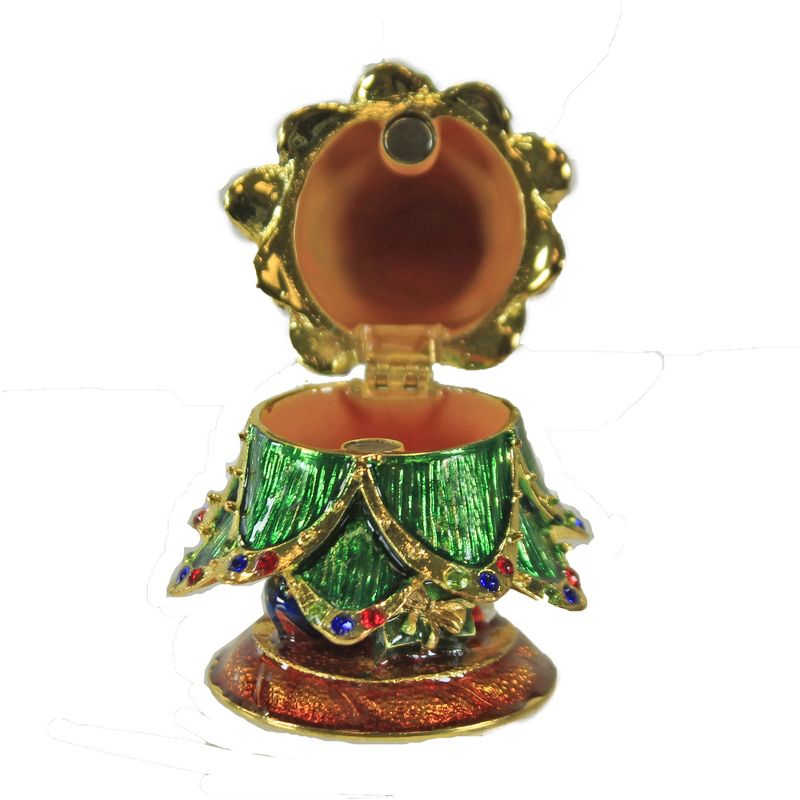 Hinged Trinket Box 3.75" Christmas Tree With Star Box Magnetic Presents  -  Decorative Figurines