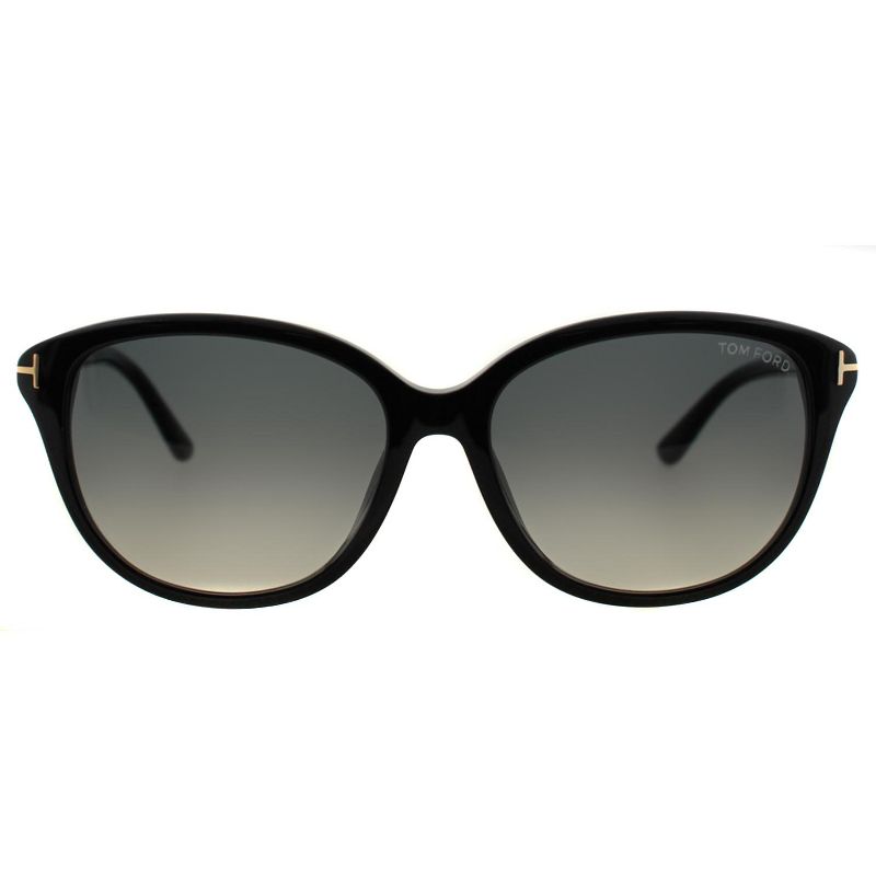 Tom Ford  01B Womens Round Sunglasses Black 57mm