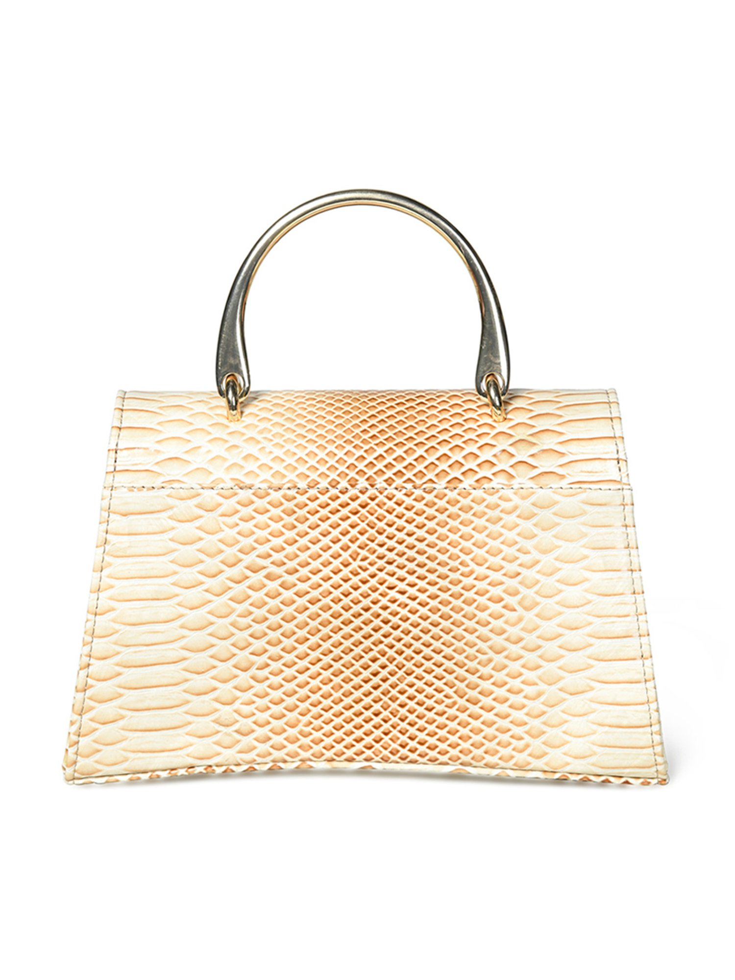 PELLE LUXUR Off White & Brown Animal Effect Small Cross Body Bag