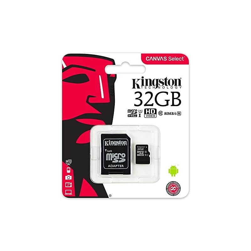 32GB SDHC Micro Canvas Select Memory Card and Adapter Works with Samsung Galaxy A50 A40 A30 Cell Phone SDCS32GB Bundle with 1 Everything But Stromboli MicroSD and SD Card Reader
