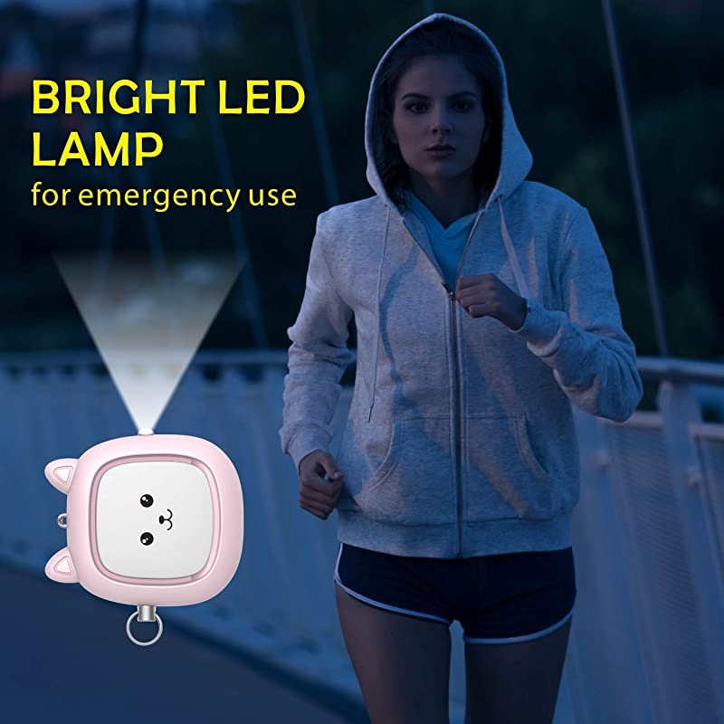 Security Alarm, 3 Pack 130 dB Safe Sound Alarm with LED Lights, Emergency Self-Defense Security Alarm Protection Devices for Women, Men, Children, Elderly (Pink)