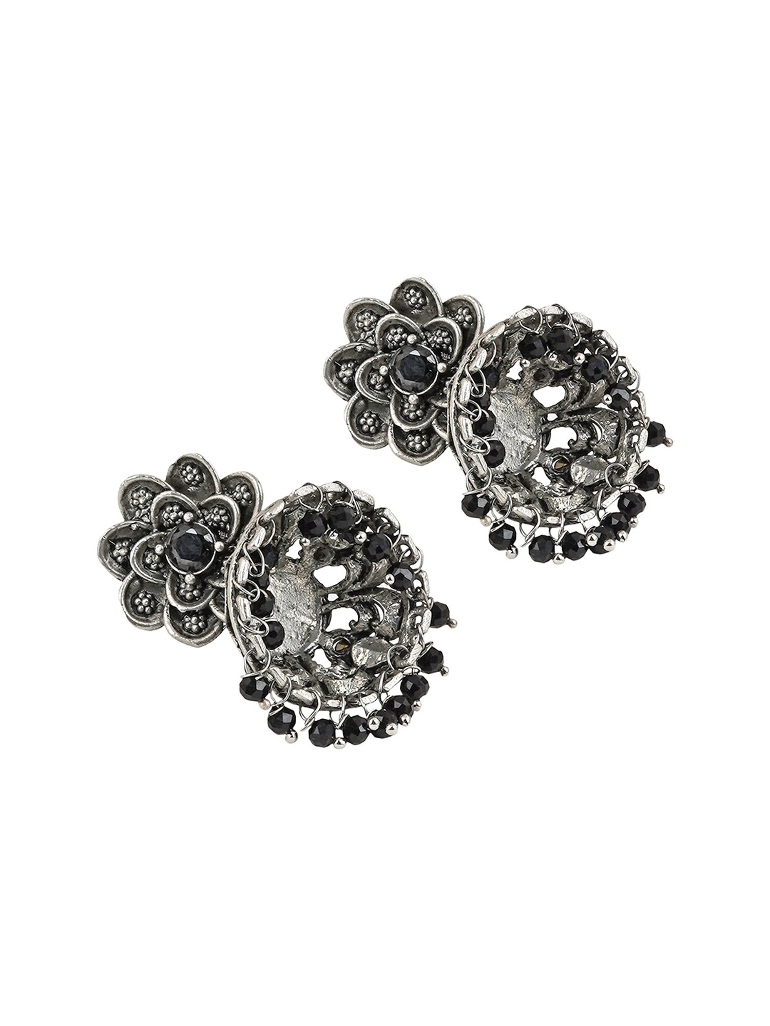 Teejh Ethnic Idaaya Silver Oxidized Jhumki Earring