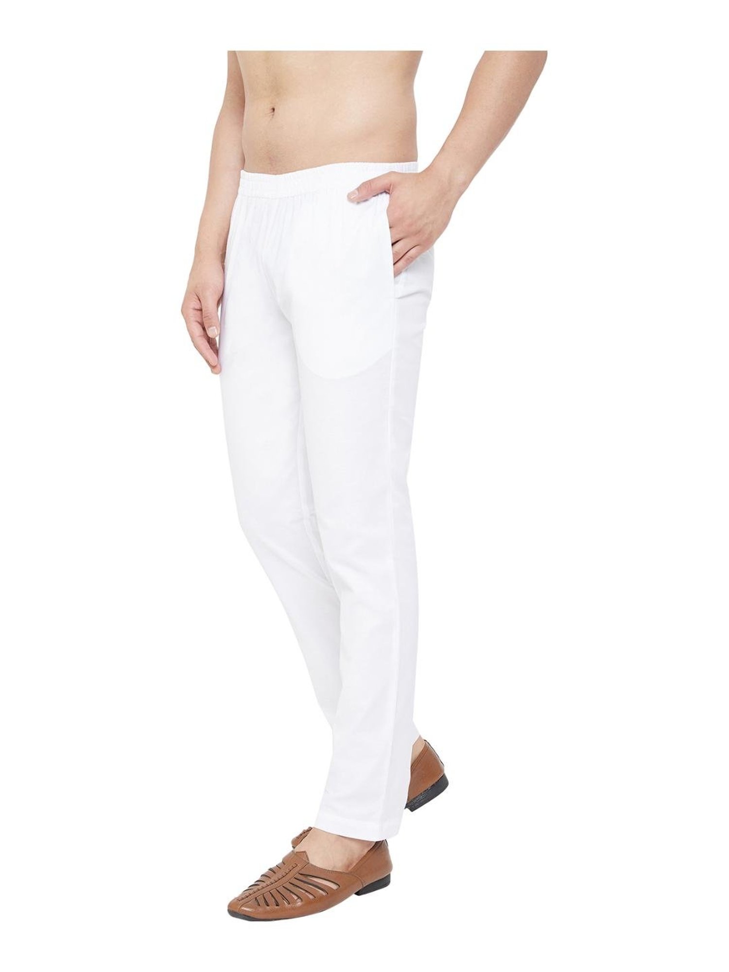 Hypernation White Cotton Trousers