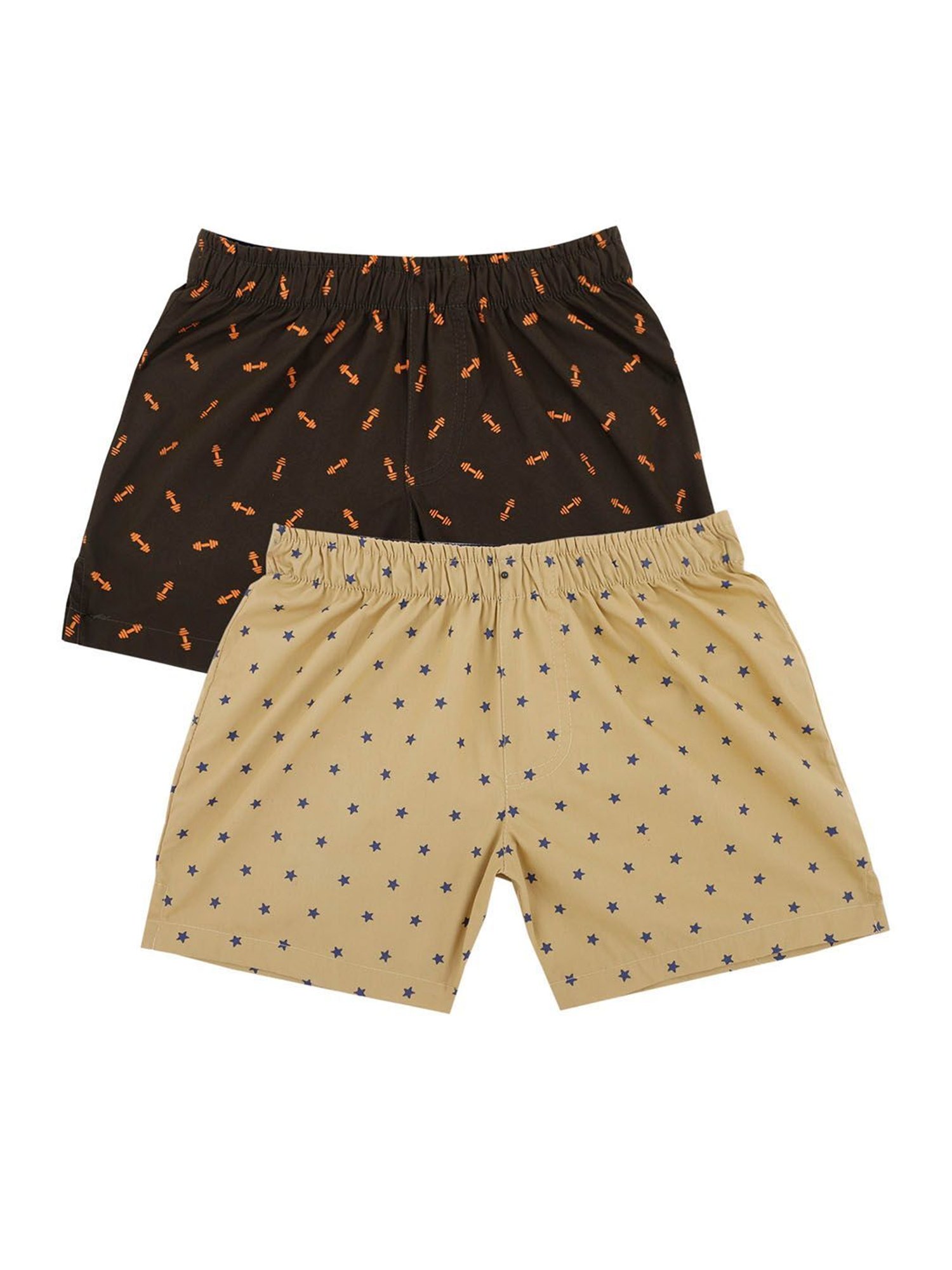 Bodycare Kids Khaki & Olive Printed Shorts (Pack Of 2)