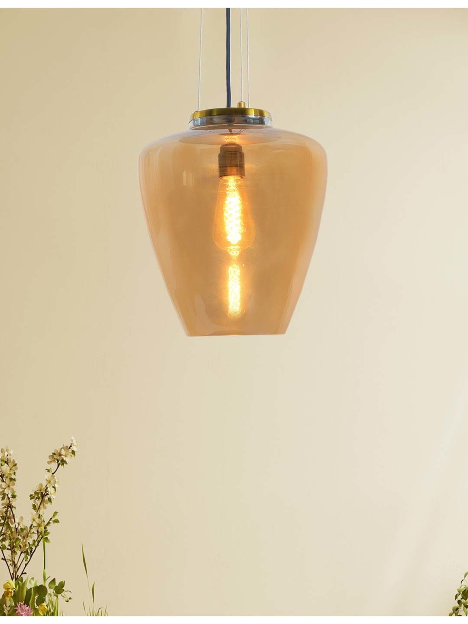 Kapoor E Illuminations 'Florien' Matt Gold Glass Hanging Light - Set of 1