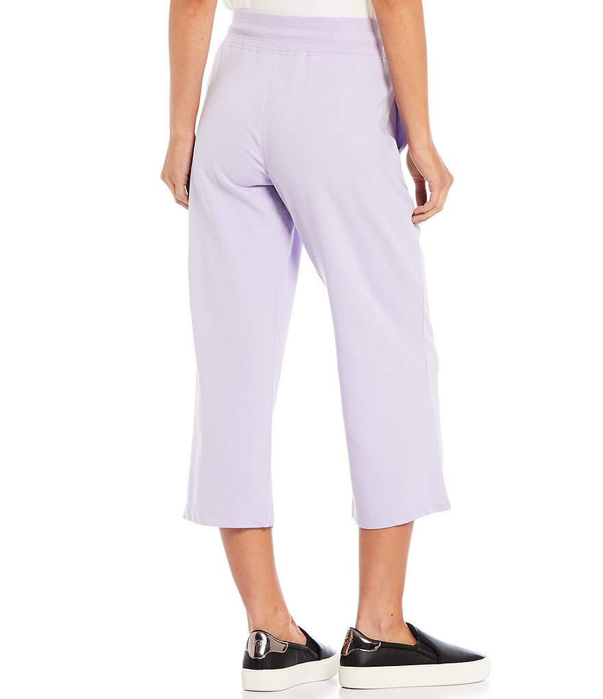 Calvin Klein French Terry Knit Embroidered Logo Drawstring Crop Pants